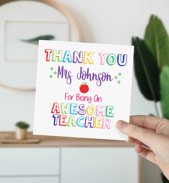 Personalised Awesome Teacher Card