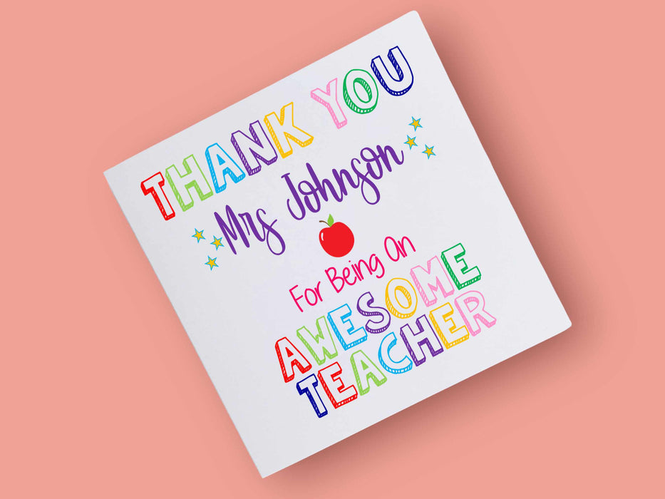 Personalised Awesome Teacher Card