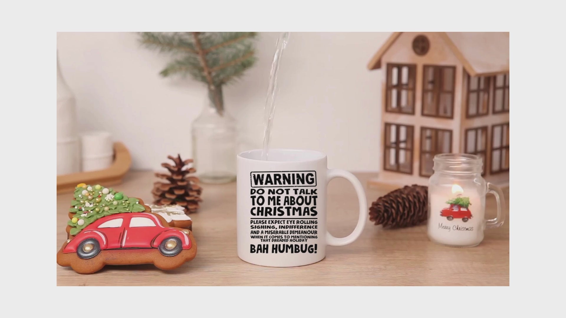 Warning I Bloody Love Christmas / Bah Humbug Mug