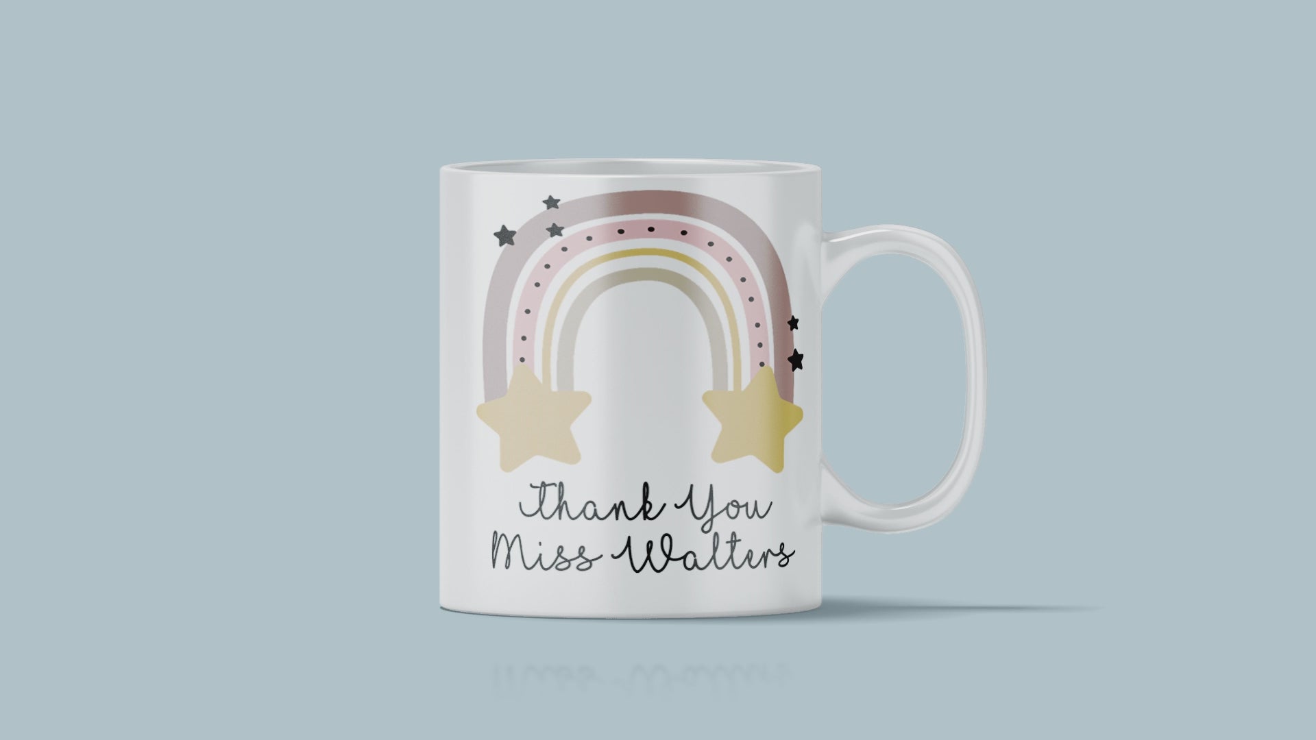 Personalised  Thank You Teacher Rainbow Mug