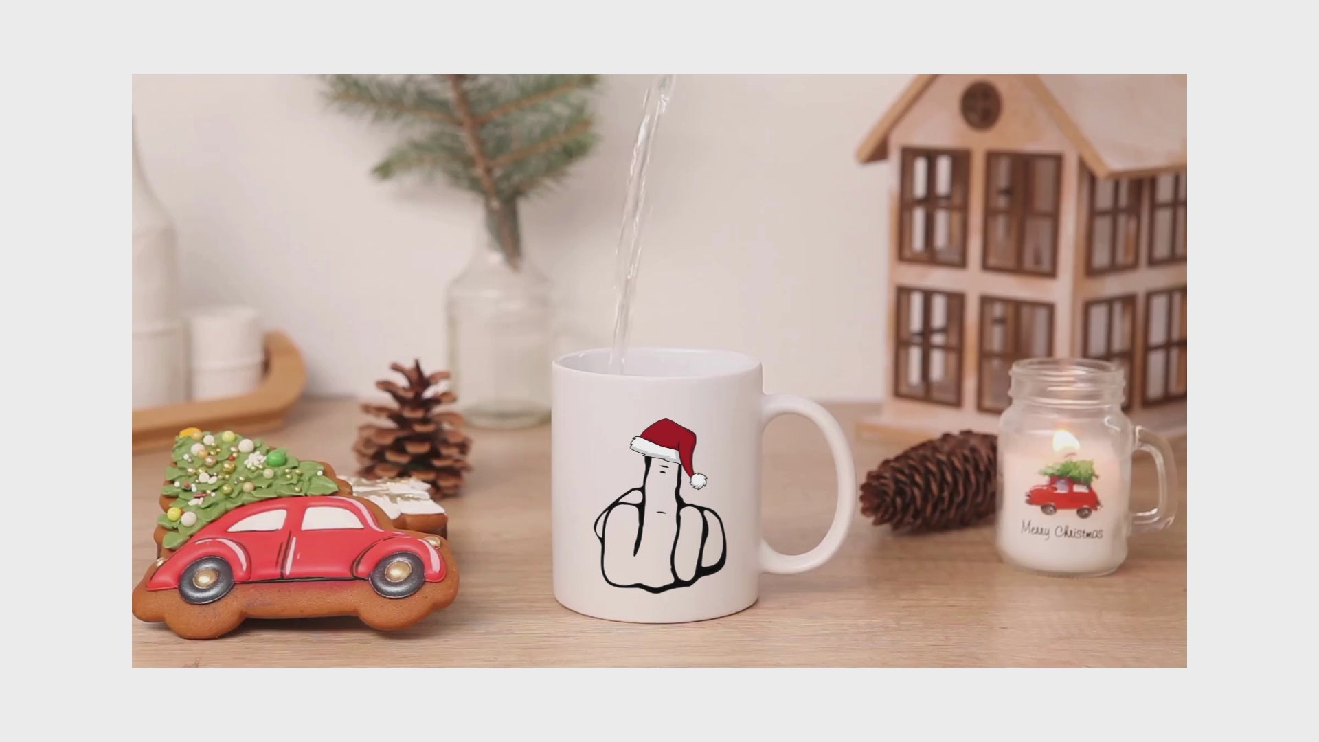 Middle Finger Christmas Mug