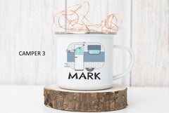 Campervan Enamel Mug - The Gifted Panda