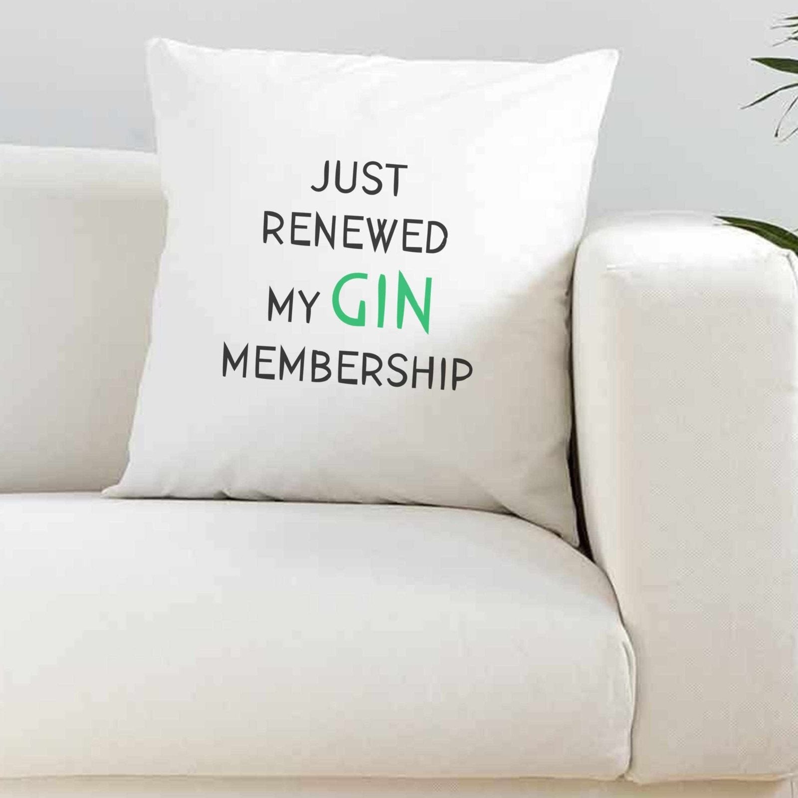 Just Renewed My Gin Membership Super Soft Cushion Cover - The Gifted Panda